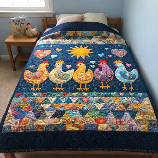 Rustic Poultry Quilt Blanket - Quilted Blanket by OtterMia