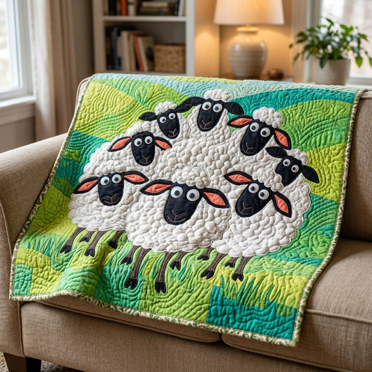 Rustic Sheep Quilt Blanket - Quilted Blanket by OtterMia