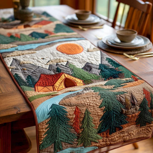 Rustic Tent Meadow Quilted Table Runner