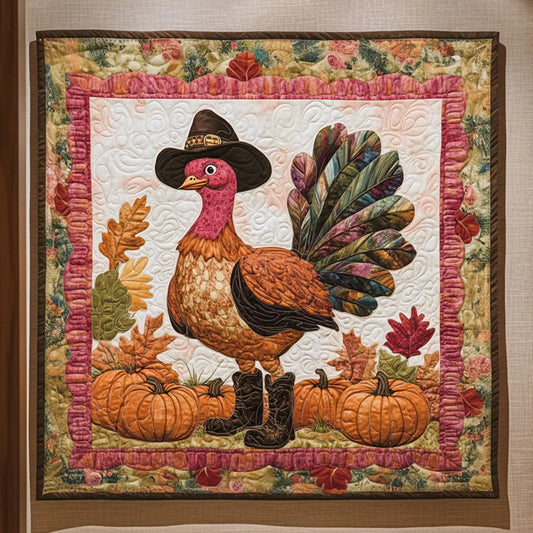 Rustic Turkey Quilt Blanket