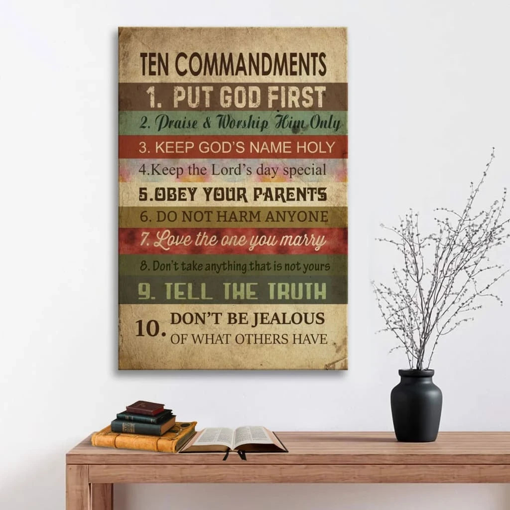 ten commandments wall art canvas (view 4)