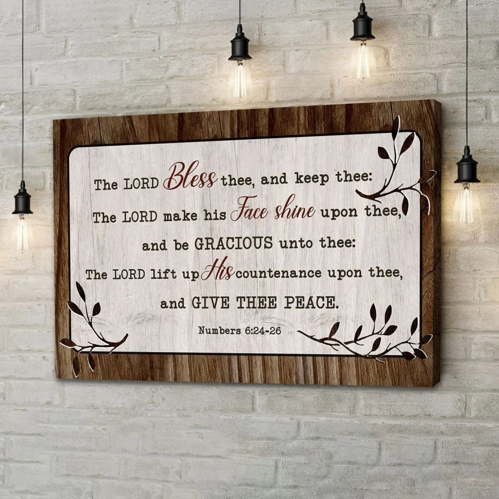 numbers 6 24 26 the lord bless thee and keep thee wall art canvas (Landscape) (view 4)