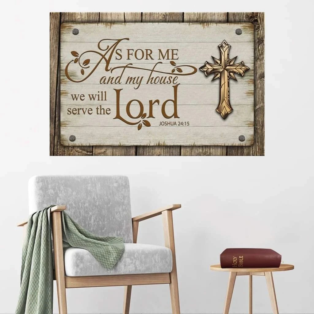 as for me and my house canvas farmhouse style joshua 24 15 wall art (Landscape) (view 3)