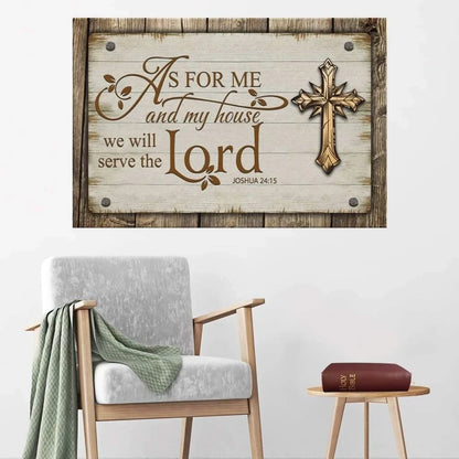 as for me and my house canvas farmhouse style joshua 24 15 wall art (Landscape) (view 3)
