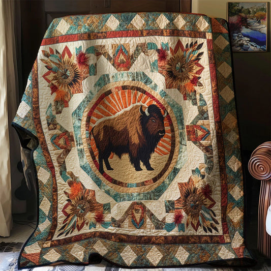 Sacred Bison Spirit Quilt Blanket