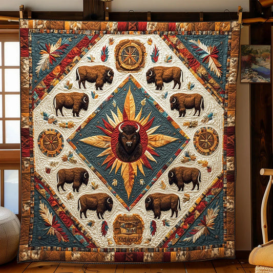 Sacred Bison Quilt Blanket