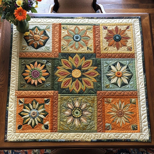 Sacred Bloom Quilted Table Topper
