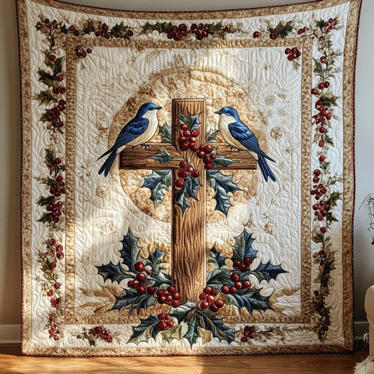 Sacred Bluebird Quilt Blanket