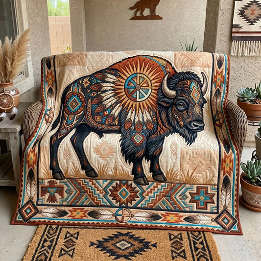Sacred Buffalo Keeper Quilt Blanket