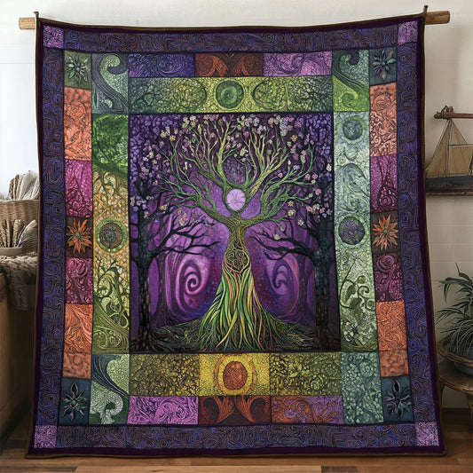Sacred Feminine Tree Of Life Quilt Blanket