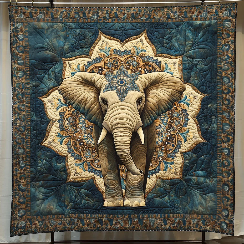 Sacred Golden Tusker Quilt Blanket