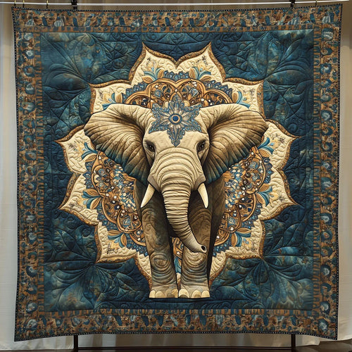 Sacred Golden Tusker Quilt Blanket