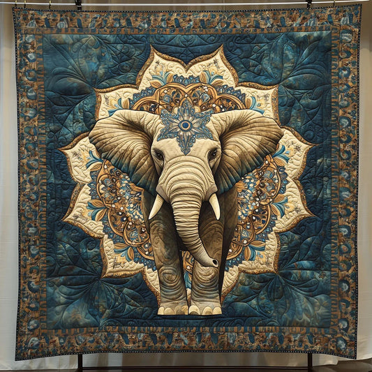 Sacred Golden Tusker Quilt Blanket