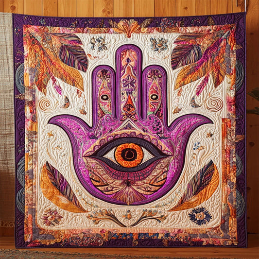 Sacred Hamsa Quilt Blanket