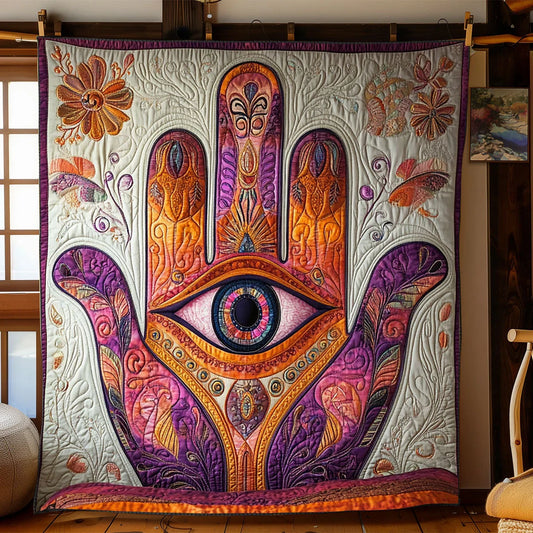 Sacred Hamsa Quilt Blanket