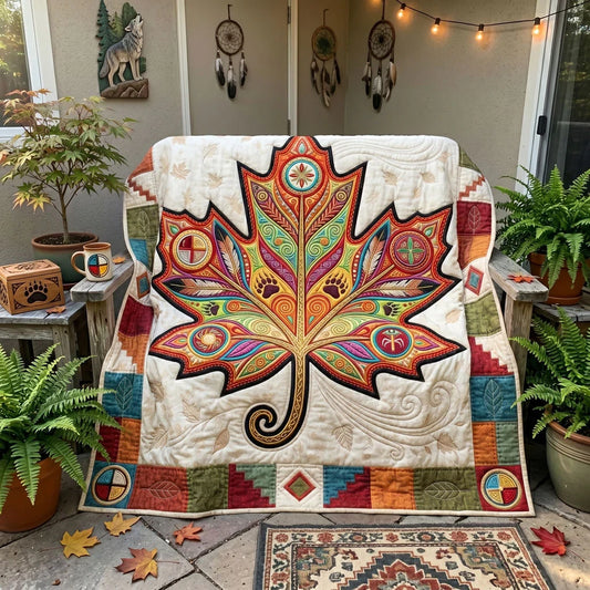 Sacred Maple Harmony Quilt Blanket