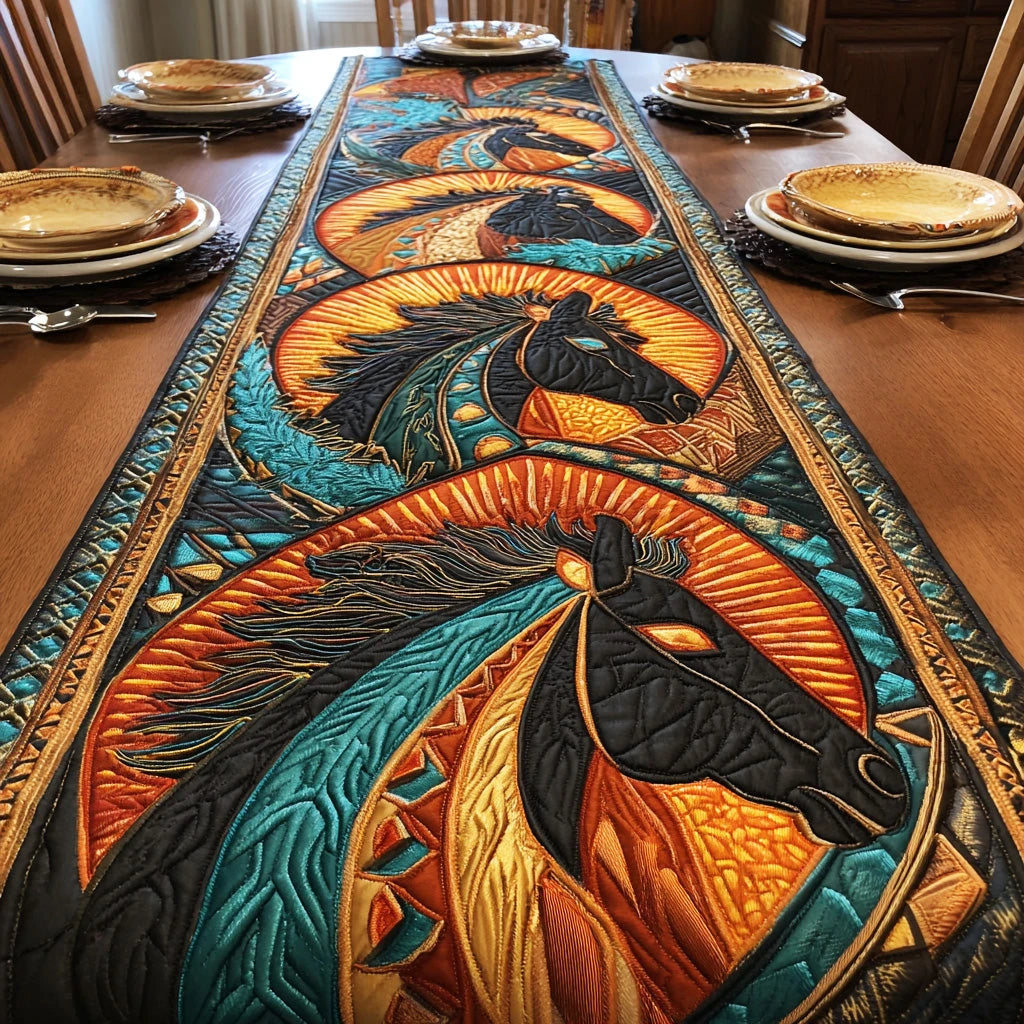 Sacred Mustang Quilted Table Runner