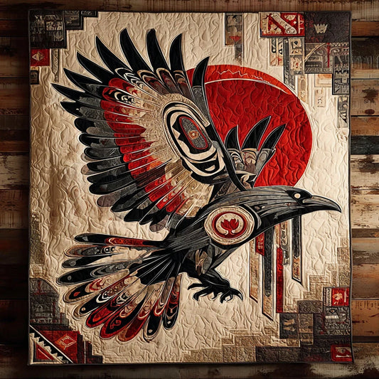 Sacred Raven Vision Quilt Blanket