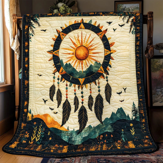Sacred Sun Path Quilt Blanket