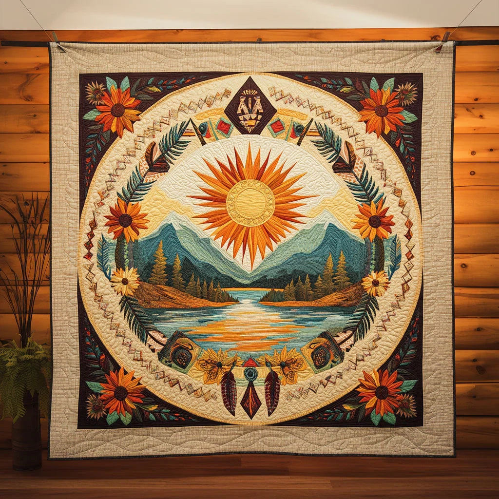 Sacred Sun Quilt Blanket