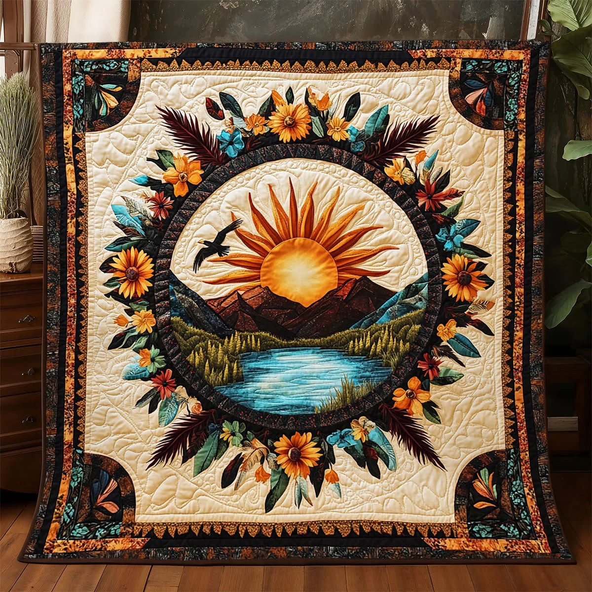 Sacred Sun Quilt Blanket