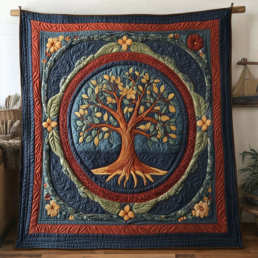 Sacred Tree Of Life Quilt Blanket
