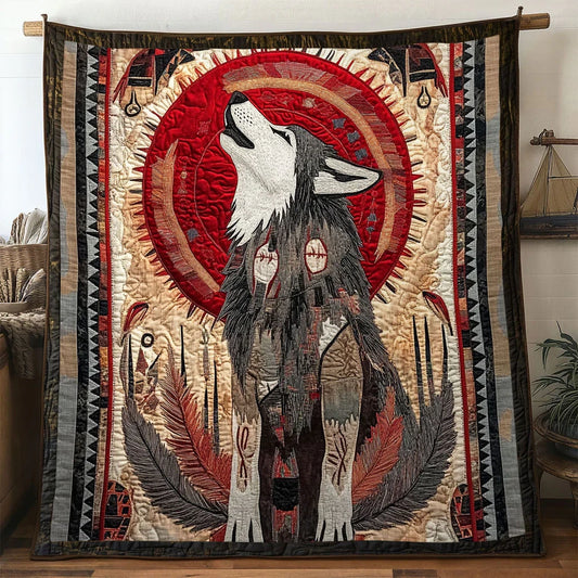 Sacred Wolf Quilt Blanket