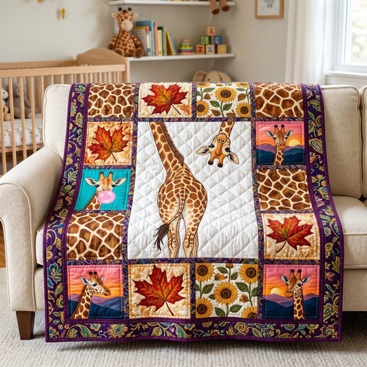 Safari Giraffe Quilt Blanket - Quilted Blanket by OtterMia