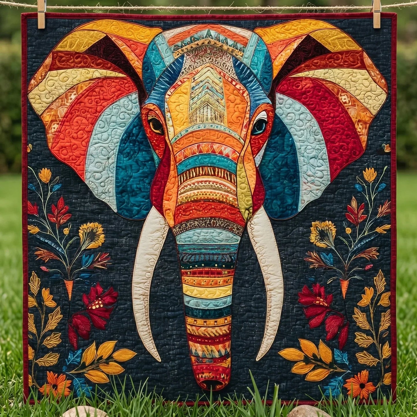 Safari Heritage Quilt Blanket - Quilted Blanket by OtterMia