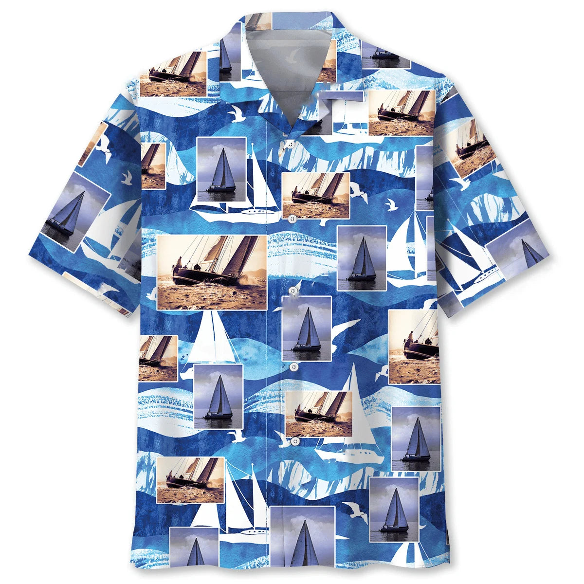 Sailboat Aventure Hawaiian Shirt, custom shirt gift for men (view 4)