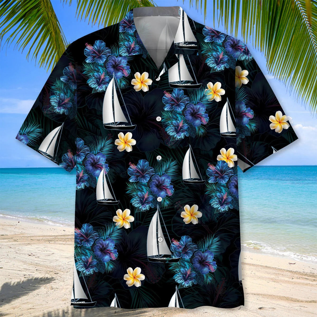 Sailboat Hawaiian Shirt, custom shirt gift for men