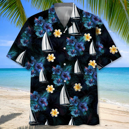 Sailboat Hawaiian Shirt, custom shirt gift for men