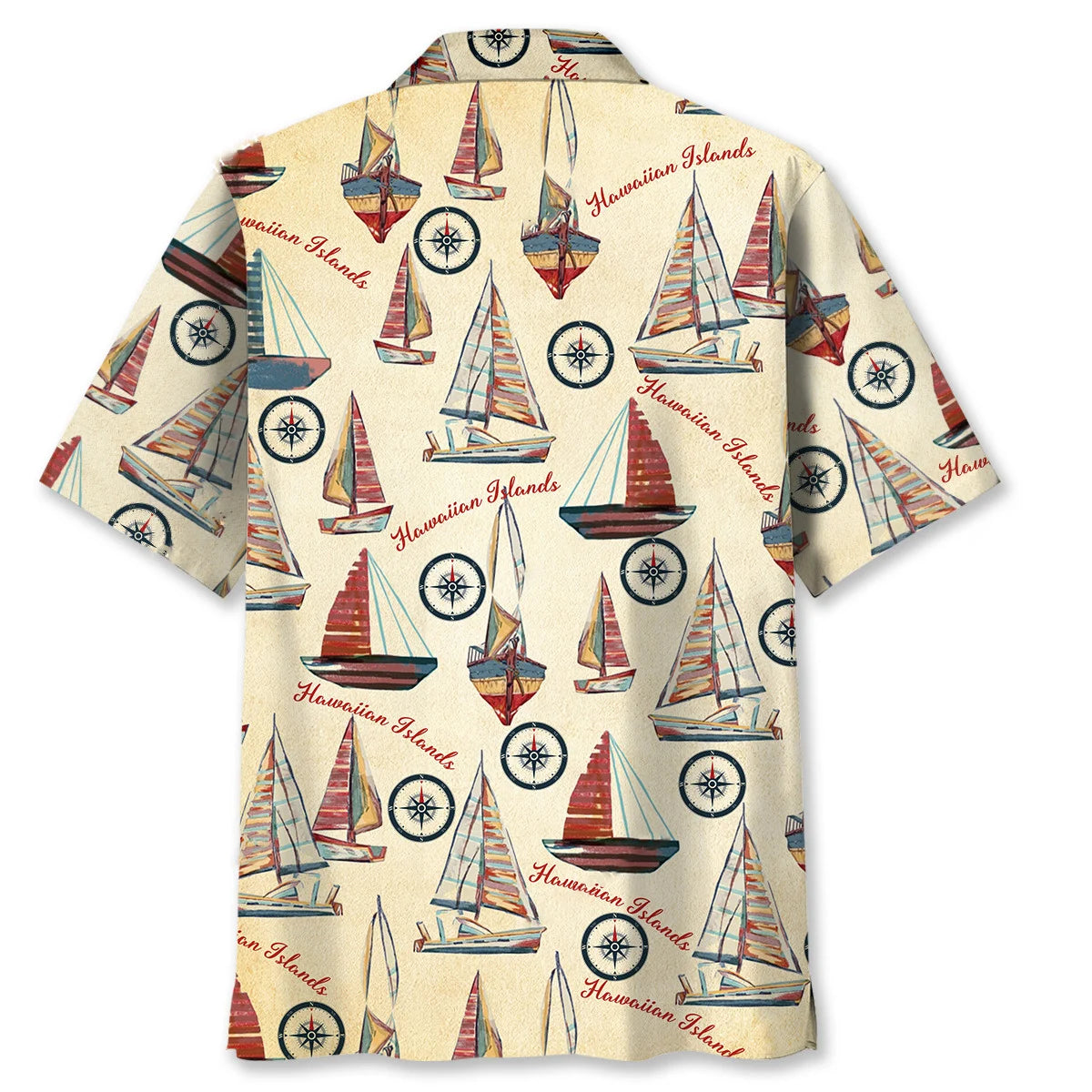 Sailboat Island Hawaiian Shirt, custom shirt gift for men (view 3)