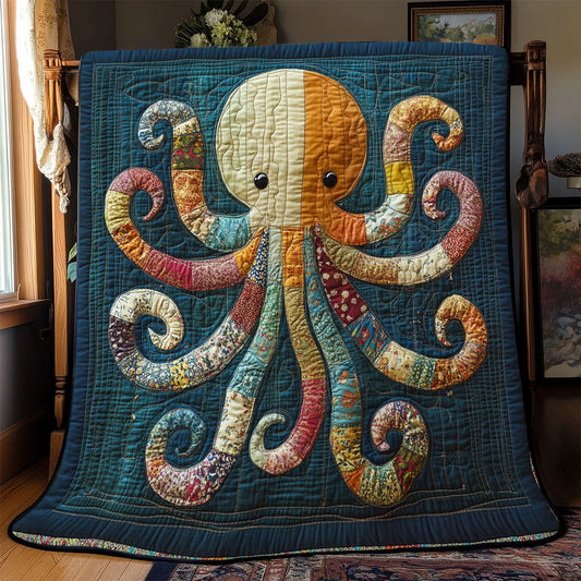 Sailor Patchwork Octopus Quilt Blanket