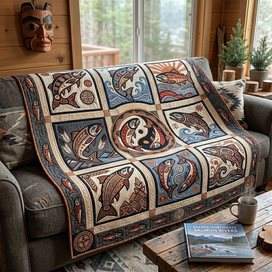 Salmon Spirit Collection Quilt Blanket