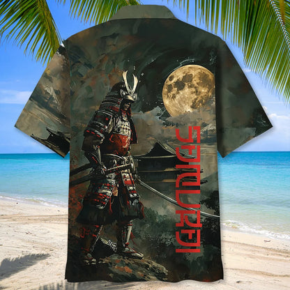 Samurai Warrior Hawaiian Shirt, custom shirt gift for men (view 2)