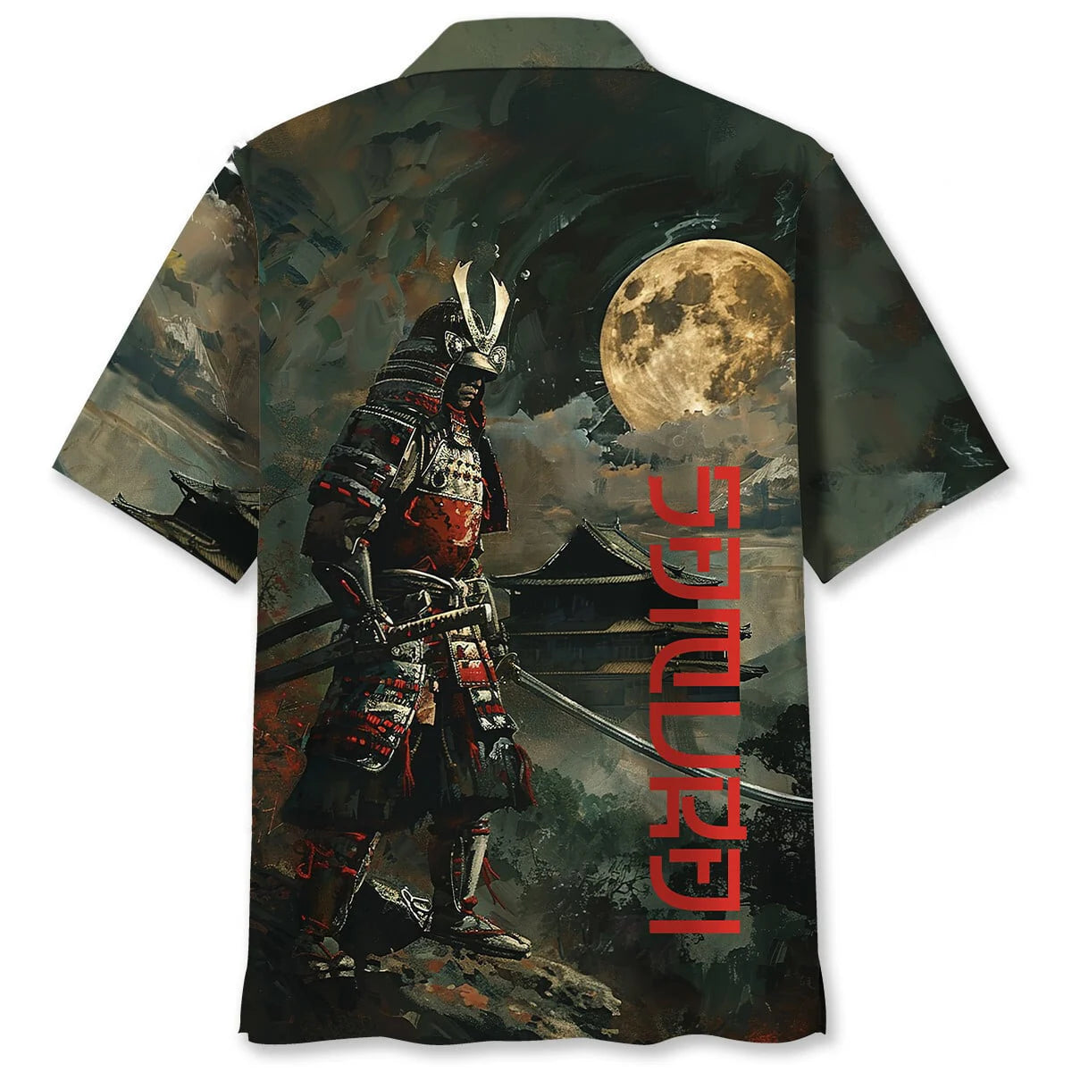 Samurai Warrior Hawaiian Shirt, custom shirt gift for men (view 3)