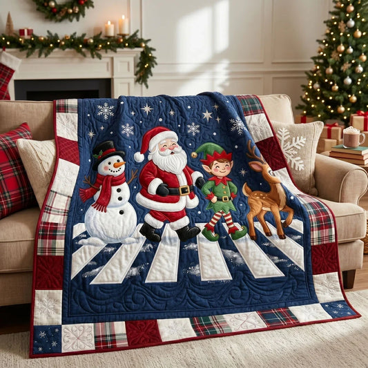 Santa And Friends Christmas Walk Quilt Blanket