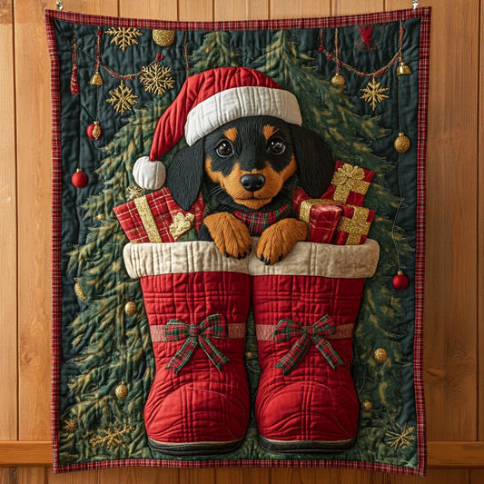 Santa Boots Quilt Blanket
