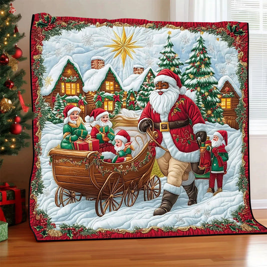 Santa Brings Joy Quilt Blanket