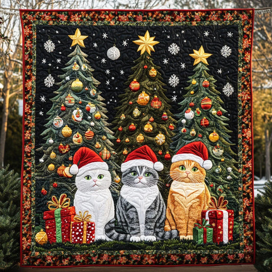 Santa Cat Quilt Blanket