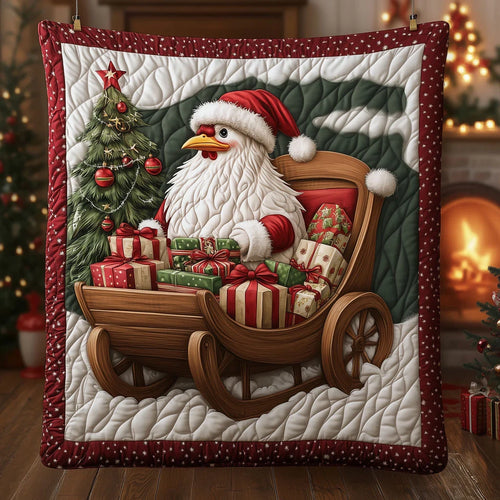 Santa Chicken Quilt Blanket