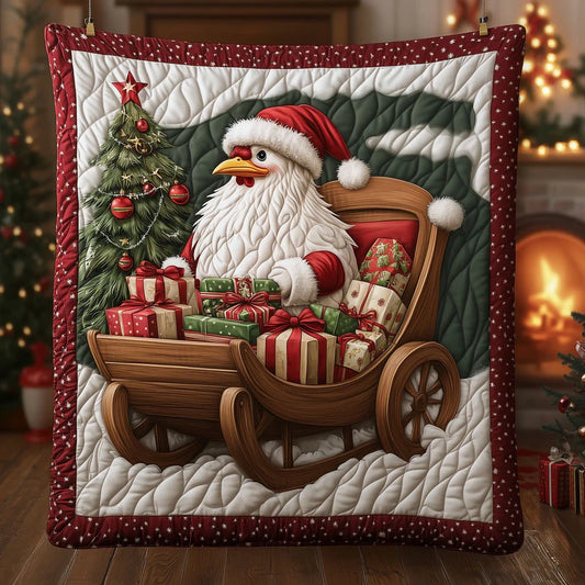 Santa Chicken Quilt Blanket