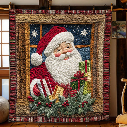 Santa Christmas View Quilt Blanket