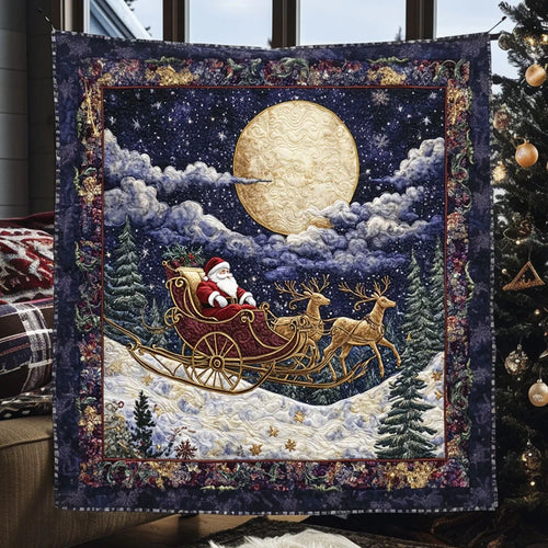 Santa Frost Night Quilt Blanket