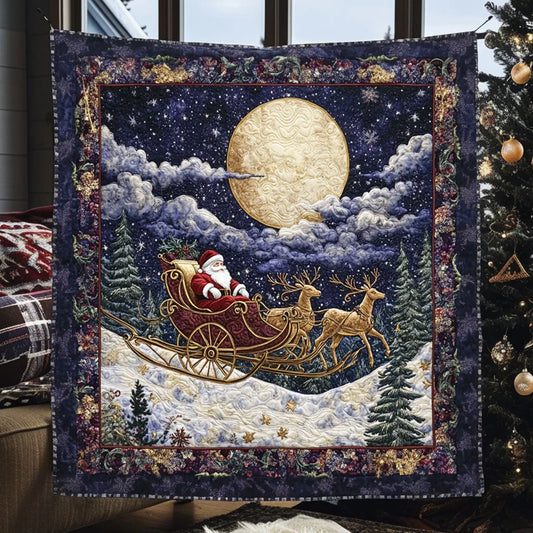 Santa Frost Night Quilt Blanket