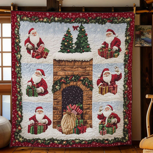Santa Gift Up Quilt Blanket