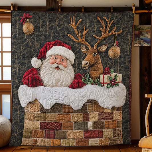 Santa Happy Up Quilt Blanket