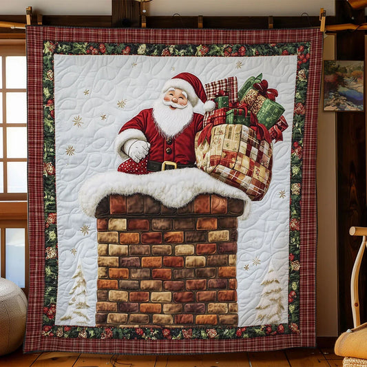Santa Jolly Jump Quilt Blanket