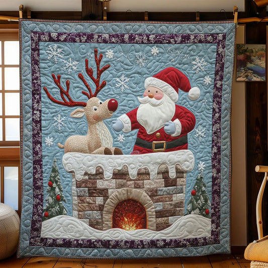 Santa Joy Pop Quilt Blanket